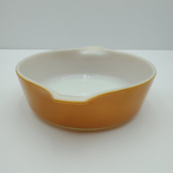 Pyrex Old Orchard 1 Pint Casserole Dish Glass Lid Butterscotch 471 Baking Dish - Picture 4 of 11